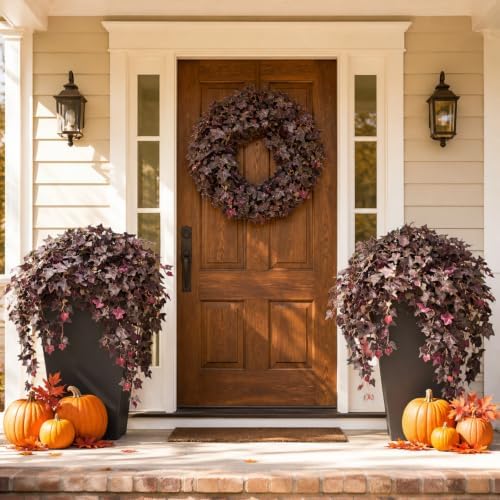 Fall Artificial Plants Fake Ivy Hanging Vines Greenery for Outdoor Planter