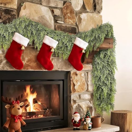 6Ft Christmas Cedar Garland, Realistic Artificial Pine Garlands