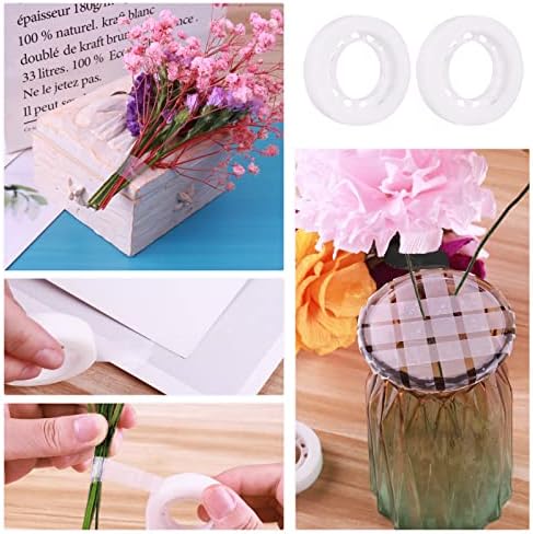 GLAMFIELDS Floral Arrangement Kit with Cutter, 5 Rolls 1/2" Wide Floral Tapes, 100 pcs 26 Gauge Floral Stem Wire, 1 Roll 22 Gauge Floral Wire for Bouquet Stem Wrapping and Floral Crafts