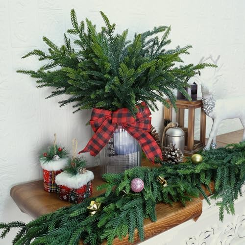 50 Pcs Pine Branches - Real Touch Artificial Pine Stems