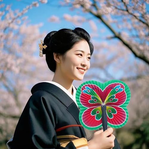 12 Pieces Butterfly Paper Fans