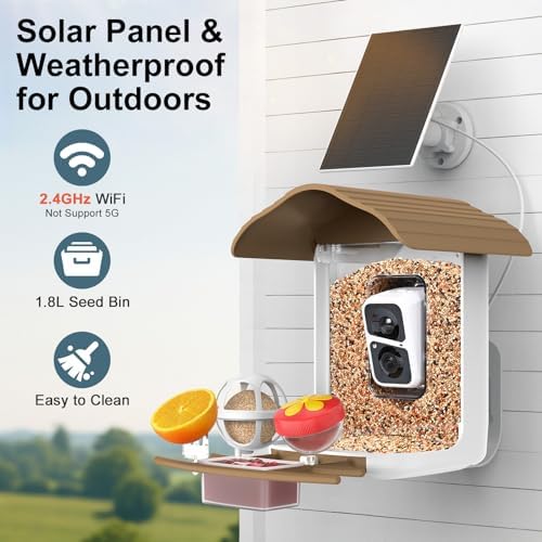 birdsnap® PAV Bird Feeder with Camera Solar Powered 2K Live Video 64GB Card