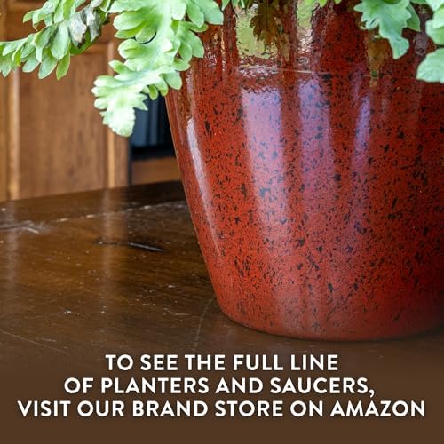 Vogue Planter Pots w/Pottery Quality Finish, 8” Weathered Copper