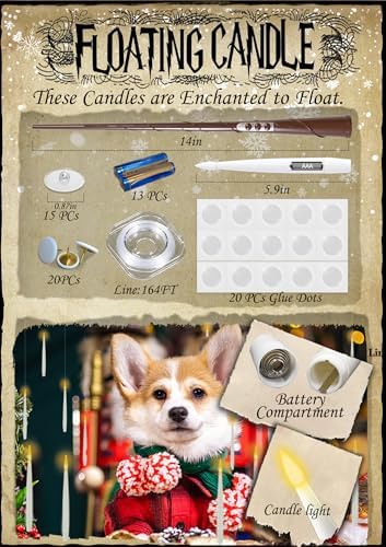 Floating Candles with Wand & 13 AAA Batteries Magic LED Flickering-12PCs