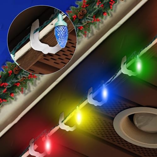 200 Pcs Christmas Light Clips Outdoor 1"-1 5/8" for Roof Gutters