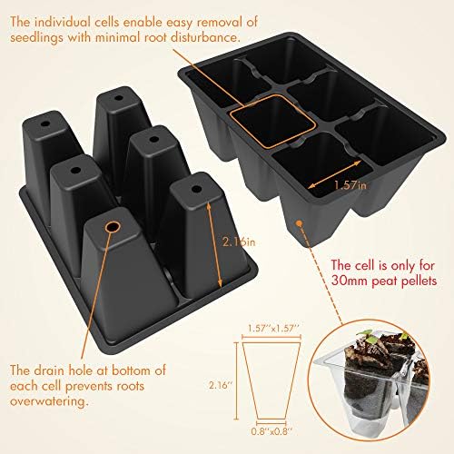 Gardzen 20 Pack Seed Starter Trays with Adjustable Vented Dome 240 Cell
