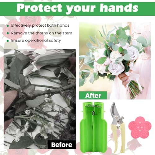 3 Pcs Rose Thorn Stripper Tool, Professional Thorn & Leaf Remover, Florist-Grade Thorns Remover for Roses with Safety Guard for Bouquets and Pruning, New Upgraded Design for Home and Florist Use