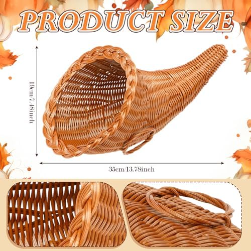 76 Pcs Thanksgiving Fall Cornucopia Basket Set Fall Table Centerpiece