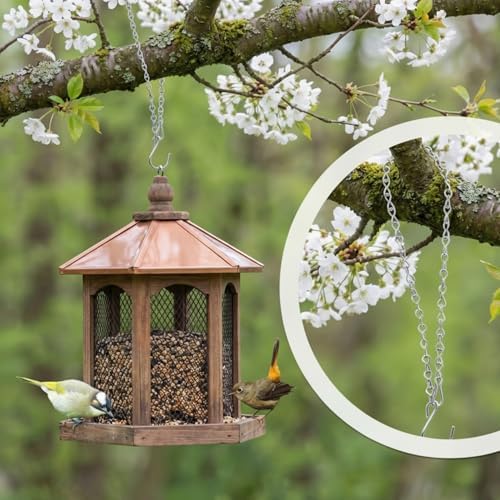 EBOOT 2 Pcs Hanging Chain for Bird Feeders, Planters, Lanterns and Ornaments (Silver,35 Inch)
