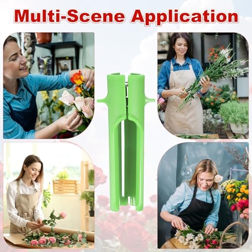 M METERXITY 2-Pack Rose Thorn Stripper Tool, Plastic Metal Rose Stem Leaf Thorn Stripper for Bouquets Pruning Branches/Floral Arrangement, Flower Stripping Tool Remove [Pink, Green]