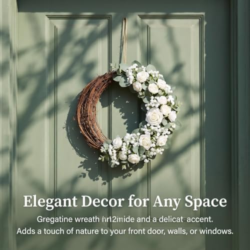 Veemoon 2pcs Moon Rattan Wreath, Small Natural Grapevine Garland DIY Crafts Plant Vine Wreath Front Door Vine Branch Half Moon Frame Wired Macrame Door Decor for Christmas Wedding Party, 9.8 Inch