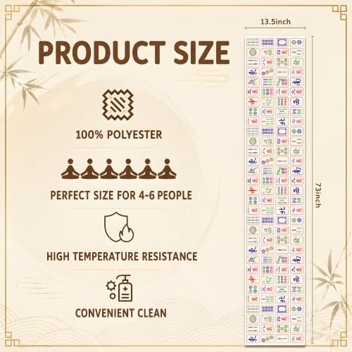 Mahjong Decor - Chinese Mahjong Tiles Game Themed Table Runner