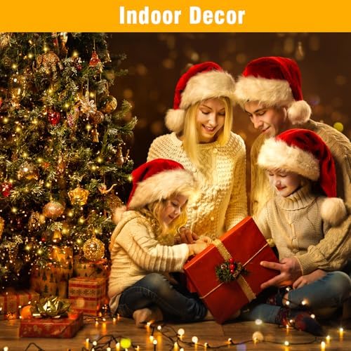 Nisocy 33FT LED String Lights Outdoor Waterproof – Warm White Fairy Lights with Plug, Connectable Christmas Tree Lights for Patio, Garden, Bedroom, Wedding, Party, Decor