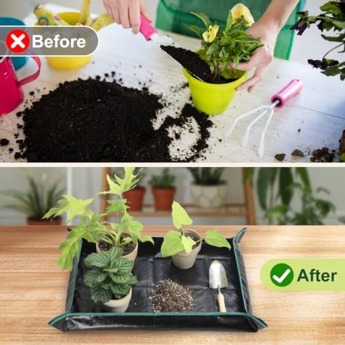 Waterproof Repotting Mat Super Thick for Potting Soil & Mix 39.5"x29.5"