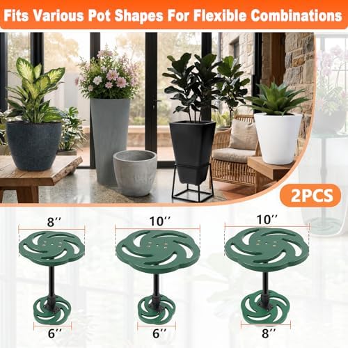 2 Pack Plant Risers for Inside Pots, 7.5-12" Rise Plastic Planter Inserts