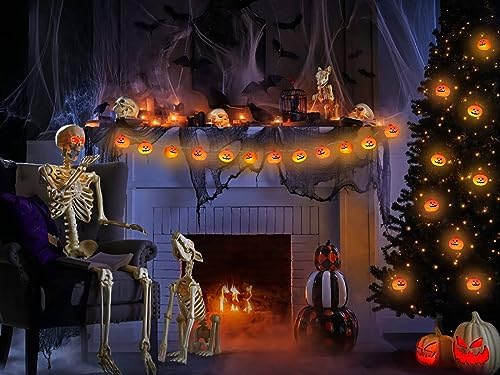 Runleo Halloween Decorations Pumpkin String Lights Battery Operated
