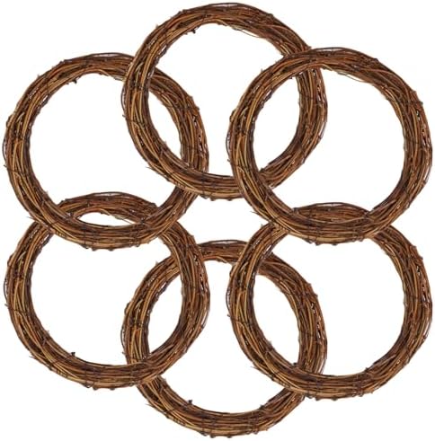 GNIEMCKIN 8 Pack 8 Inch Natural Grapevine Wreaths, Vine Branch Wreath