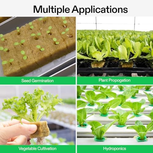 VIVOSUN 1.6 Inch Rockwool Cubes, Grow Cubes for Hydroponics, Cuttings, Cloning, Plant Propagation, Seed Startling, 8