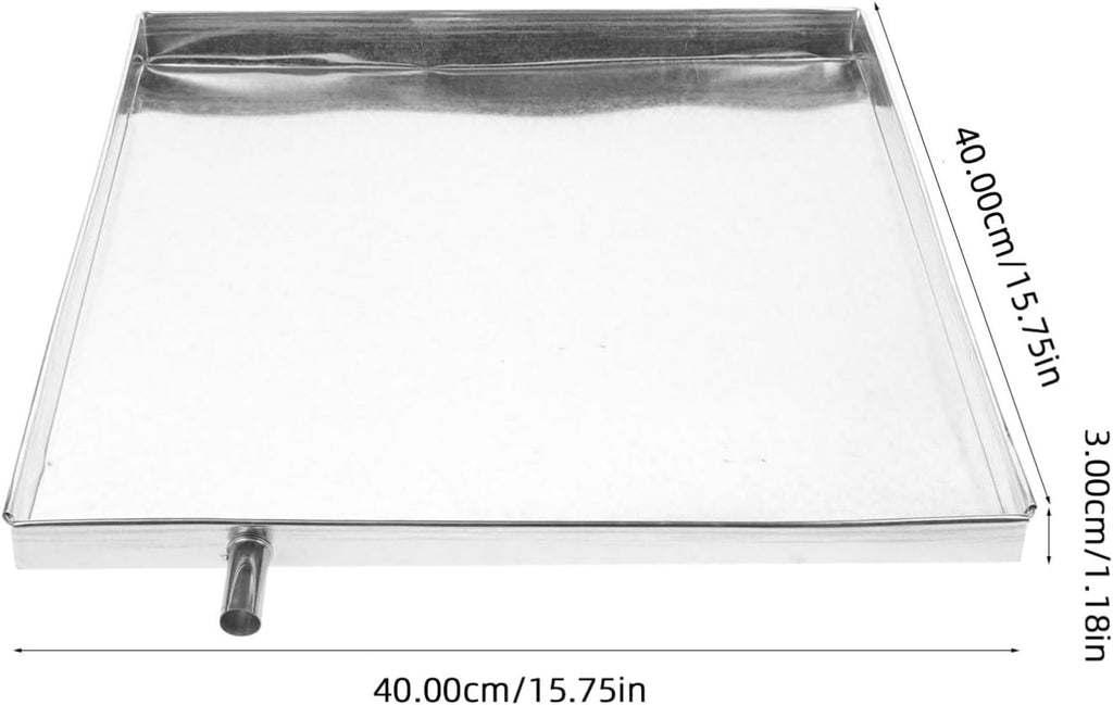 SEWACC Air Conditioner Drip Pan with Water Hose, Unit Drip Tray, Stainless Steel Water Catcher Drain Tray, 15.74 x