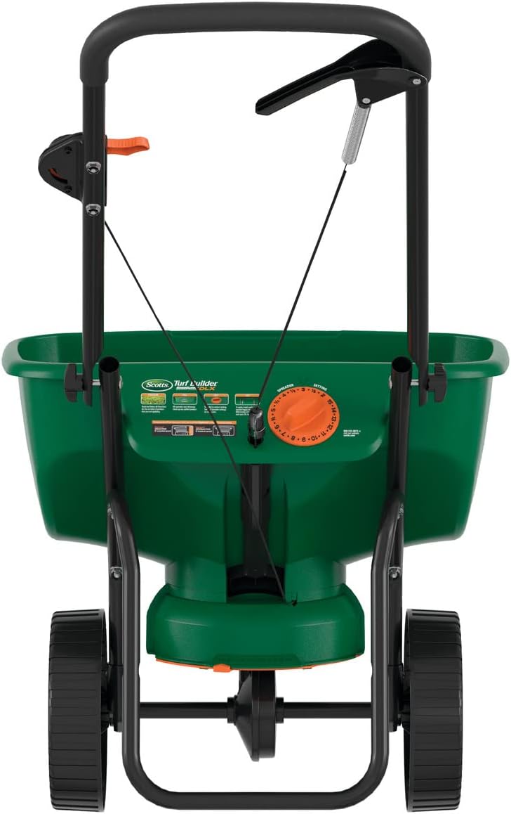 Scotts Turf Builder EdgeGuard DLX Broadcast Spreader for Seed, Fertilizer, Salt, Ice Melt, Holds up to 15,000 sq.ft.