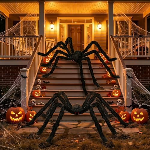 2PCS 78" Giant Spider ,Scary Large Spider Props Halloween Decorations
