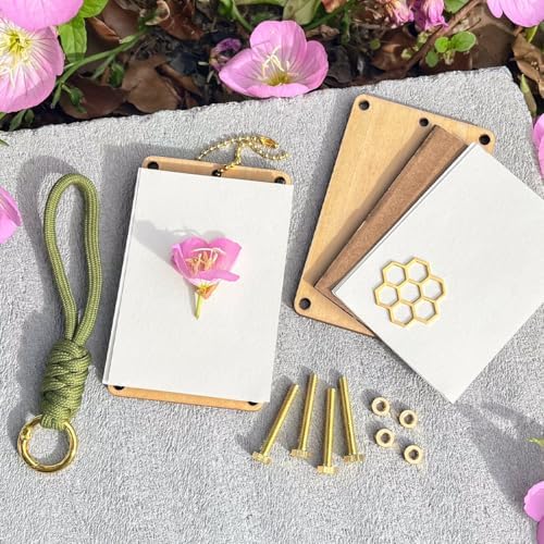 Happinit Mini Flower Press Kit, Pocket Flower Press Small, Miniature Flower Press, DIY Pressed Flower Plant Preservation Kit for Arts and Crafts Lovers