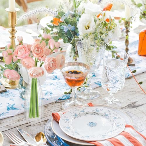 24 Pack Plastic Vases, 7 inch Clear Small Acrylic Flower Vase in Bulk Unbreakable Plastic Vases for Centerpiece Home Table Wedding Decor