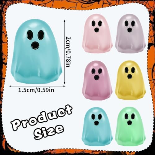 120Pcs Halloween Luminous Mini Ghost Figures Acrylic Vase Fillers