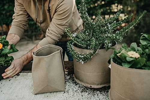 Grassroots Fabric Pot 5 Pack | Grow Bag for Plants Indoors | Living Soil Planter Pots for Outdoor Plants (10 Gallon)