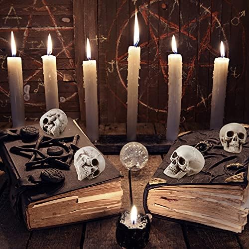 Boao 10 Pcs Halloween Mini Skull Heads 2.3'' Plastic Skeleton Skulls Decor