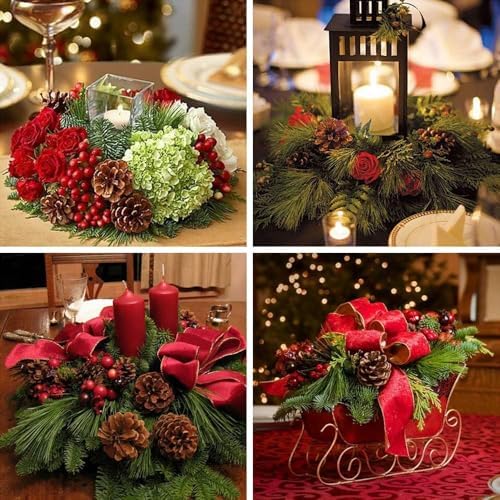 Winlyn 30 Pcs Christmas Hanging Real Preserved Pine Cones Ornaments 2"-3" Tall Christmas Tree Hanging Pinecone Ornaments