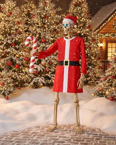 3 Pcs Santa Outfit for 12 Ft Giant Skeleton Christmas Yard Accessories