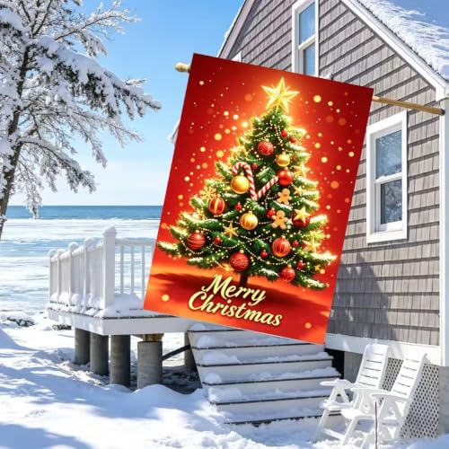Large Christmas House Garden Flags for Outside 28x40 Double Sided