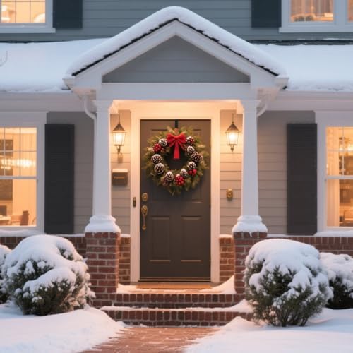 Sattiyrch 15" Wreath Hanger for Front Door, Over the Door Wreath Hook