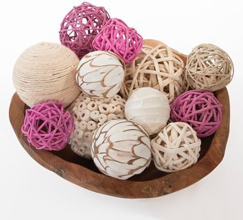 ANDALUCA Large Decorative Vase Filler Bag with Orbs, Balls (Pink)