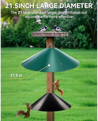 Qualirey 21.5" Metal Squirrel Proof Baffle, for 4 x 4 Posts,Green,2 Pack