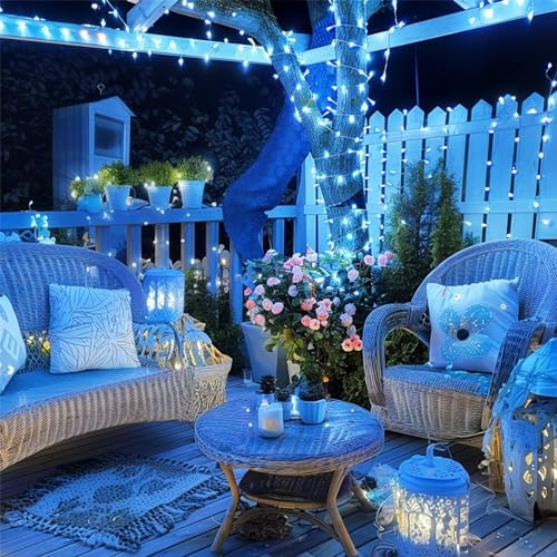 JMEXSUSS 200 LED 66Ft Blue Christmas Halloween String Lights Indoor Outdoor