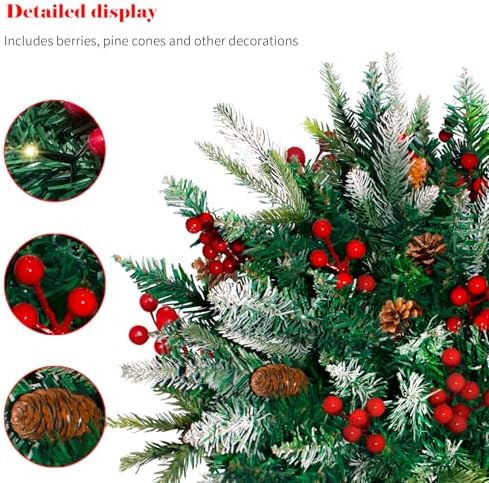 Lighted Christmas Urn Filler, 1 Pack 24 Inch Multicolor Planter Decor