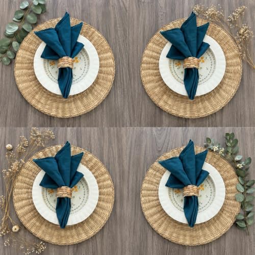 Set 24 Water Hyacinth Napkin Rings, Handwoven by Laquedecraft