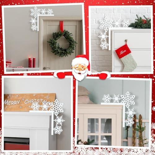 Yaocom 11.8 x 11.8 Metal Christmas Door Topper, Snowflake Door Frame Decor