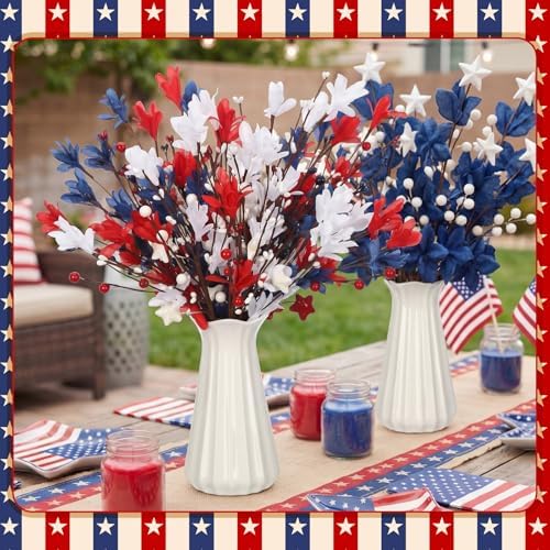 Janinka 18 Pcs Picks, Red White Blue