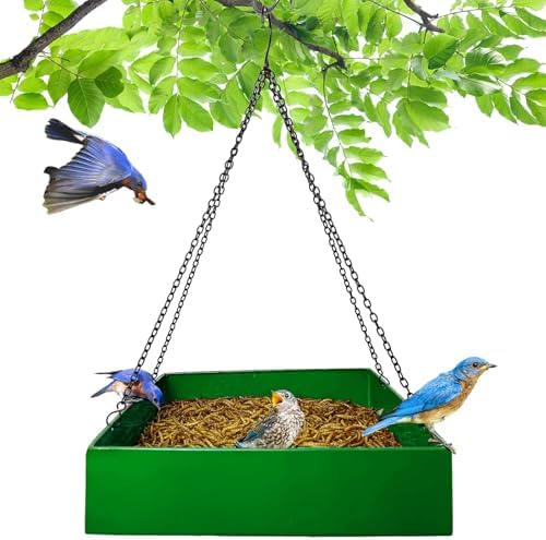 Bird Feeders for Outdoors, Platform Bird Feeder for Outside, Large Capacity 3.5 lbs(Green)