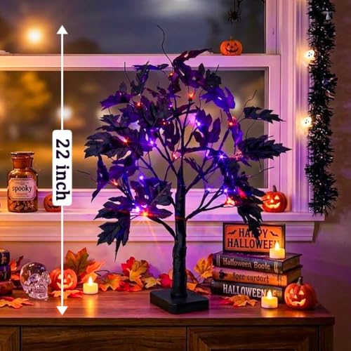 PABIPABI Halloween Decorations Indoor, Halloween Tree Lights with Timer