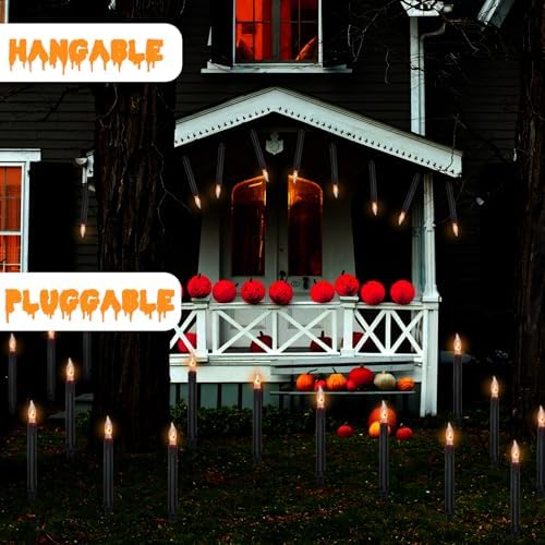 SUNSGNE 19.5FT Halloween Pathway Marker String Lights with 10 Count Lights