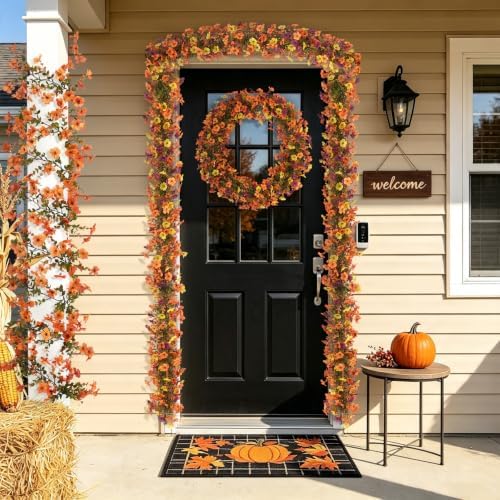 Ammyoo Fall Artificial Flowers Garland Fake Mums Vine for Home Decoration