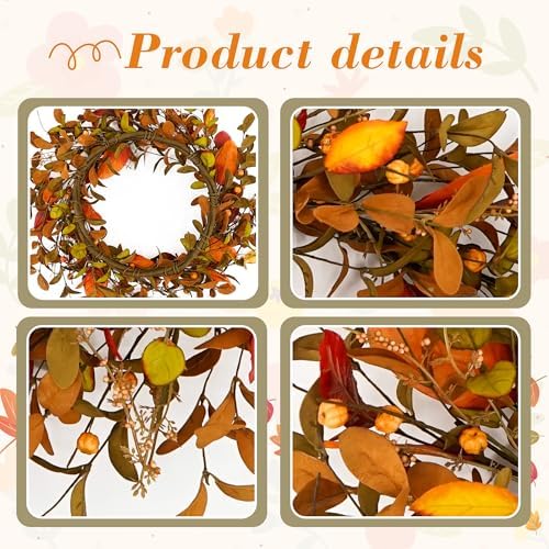 YNYLCHMX 20" Fall Wreath for Front Door, Eucalyptus, Berry and Magnolia