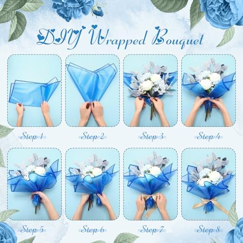 Ctosree 240Sheets Flower Wrapping Paper,Waterproof Korean Bouquet Wrap 23in