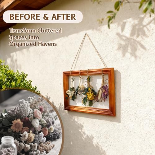 Tnstbiee Boho Farmhouse Herb & Flower Drying Rack-Dried Flower Wall Decor