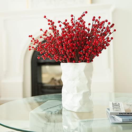 joyhalo 24 Pack 12.6in Red Berry Stems