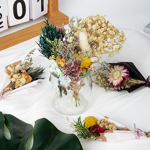 10 Pcs Dried Flowers for Crafts, Mini Dried Flowers Bouquet Bulk for Vase DIY Photo Bridesmaid Gift Birthday Decor